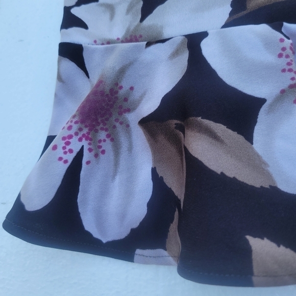 Tapemeasure Women’s Brown & White Stretch Floral Skirt Ruffles Elastic Waist M - Picture 9 of 9
